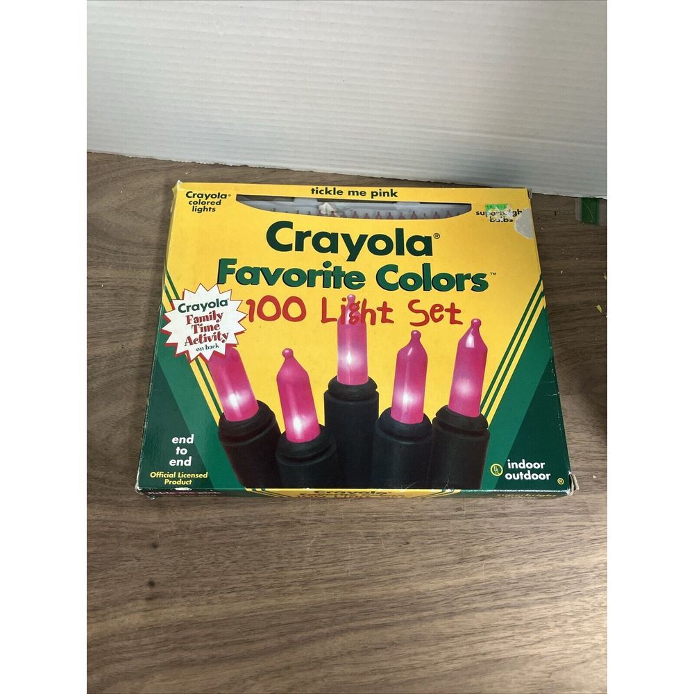 Crayola Favorite Colors Lights 100 Superbright Set TICKLE ME PINK‎ New Vtg 1996